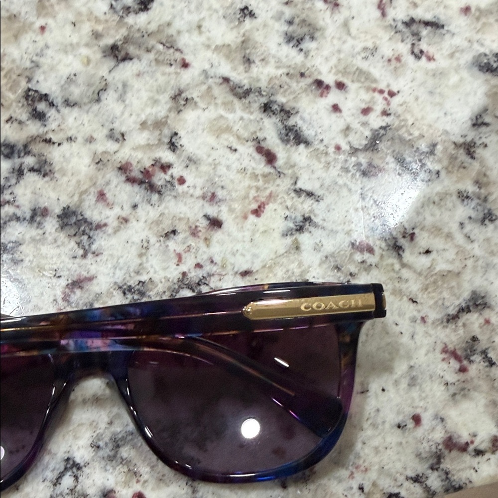 Coach Purple Confetti Cat-Eye Sunglasses with Gradient Lenses - Picture 3 of 5